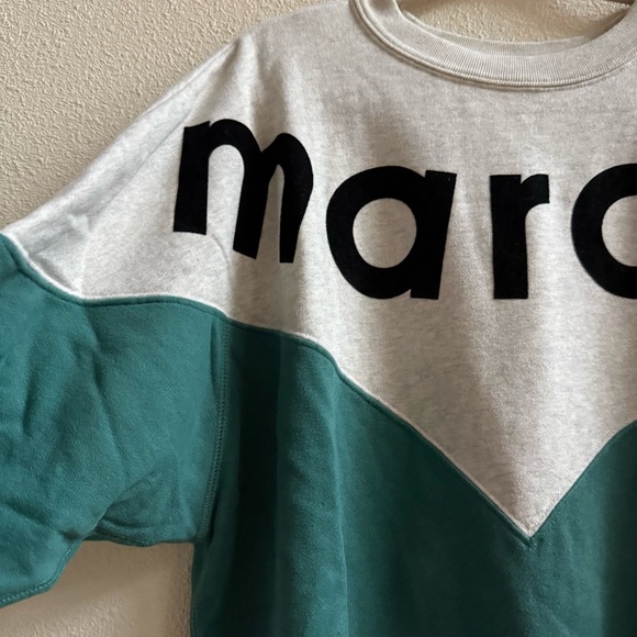 ISABEL MARANT ETOILE Houston Sweatshirt in Teal, size 40 (8 medium) - Picture 5 of 8